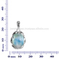 Pendentif en argent sterling 925 en pierres précieuses Larimar